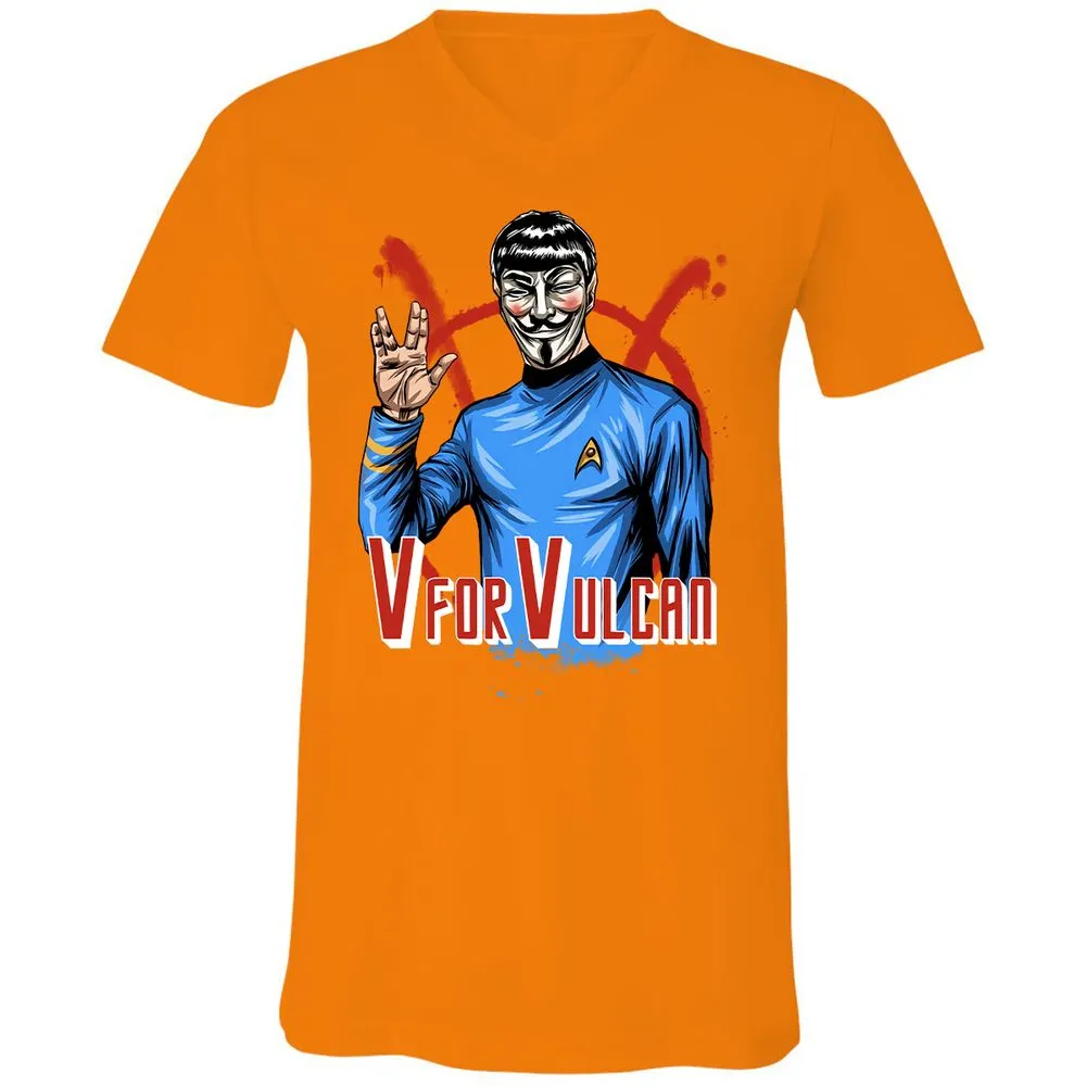 Unisex V-Neck T-Shirt - ZFHQZ5T9 - Orange - 11