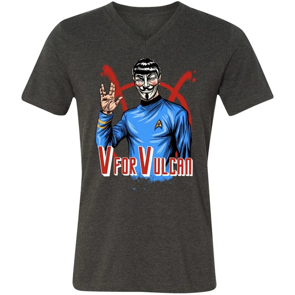 Unisex V-Neck T-Shirt - ZFHQZ5T9 - Dark Grey Heather - 8