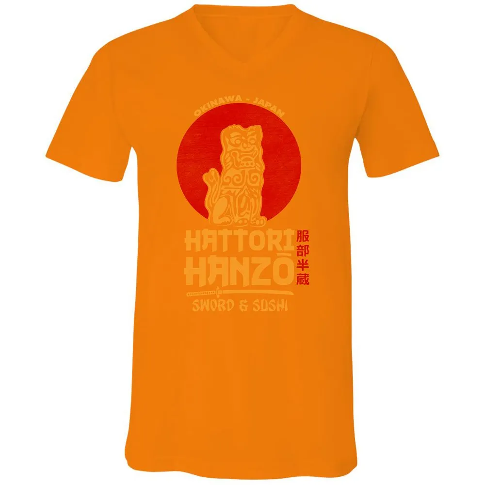 Unisex V-Neck T-Shirt - V3QV589B - Orange - 11