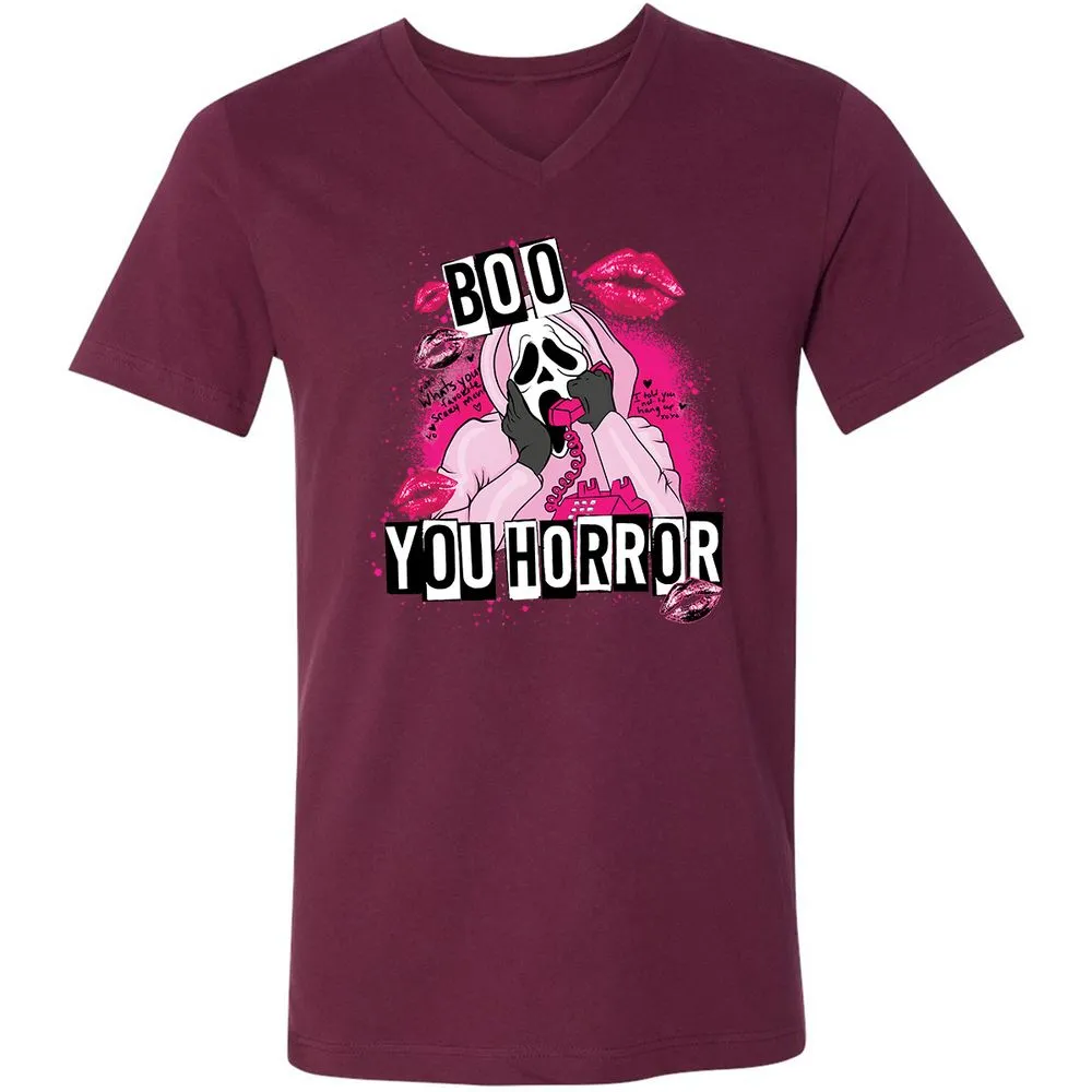 Unisex V-Neck T-Shirt - A3A8Q1EJ - Maroon - 6