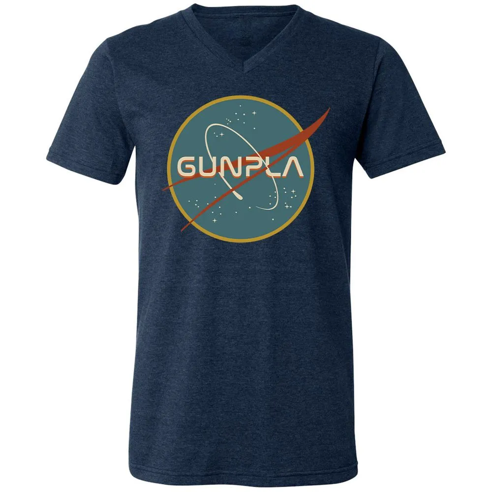 Unisex V-Neck T-Shirt - RKJS7137 - Heather Navy - 15