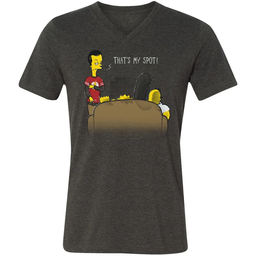 Unisex V-Neck T-Shirt - 6VK1KR1R - Dark Grey Heather - 8
