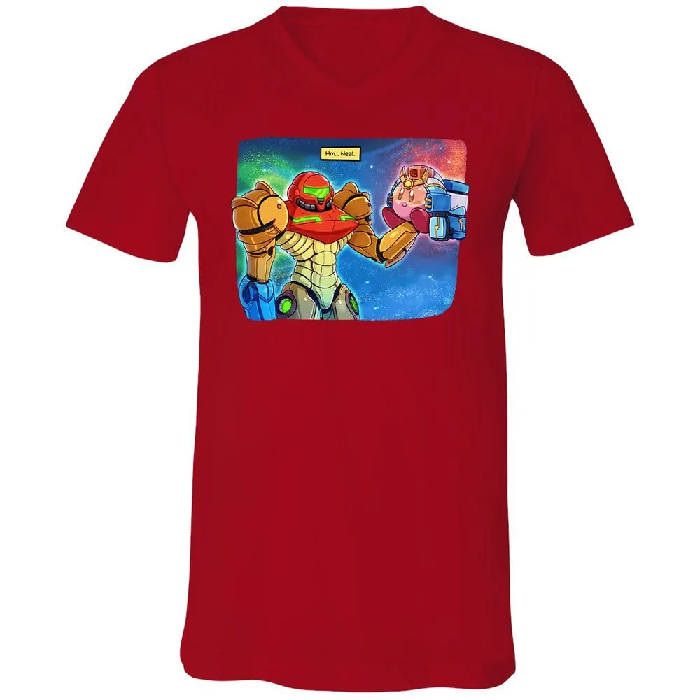Unisex V-Neck T-Shirt - RAS6TL4V - Red - 3