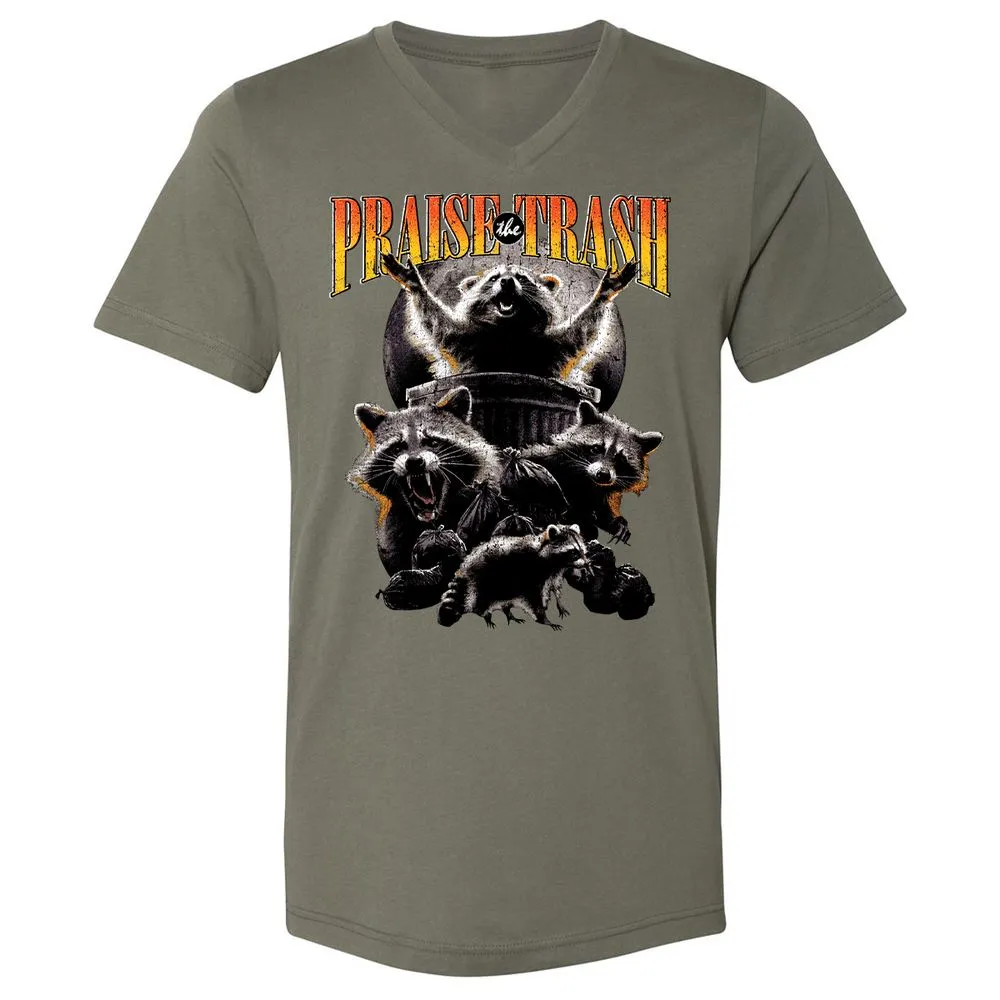 Unisex V-Neck T-Shirt - 14KXGNQQ - Military Green - 10