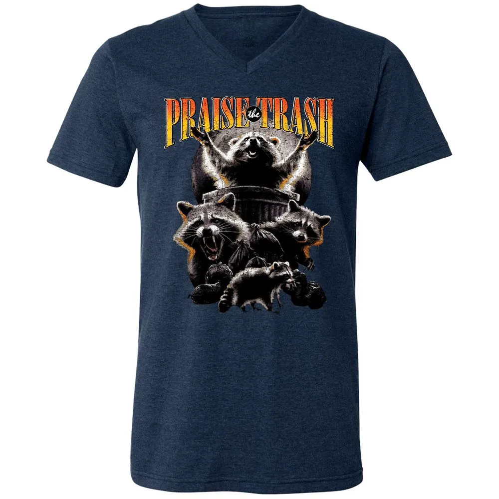 Unisex V-Neck T-Shirt - 14KXGNQQ - Heather Navy - 15