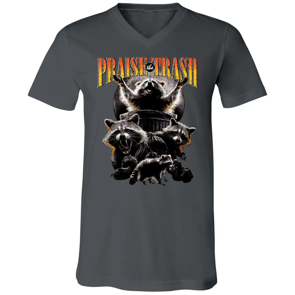 Unisex V-Neck T-Shirt - 14KXGNQQ - Asphalt - 12