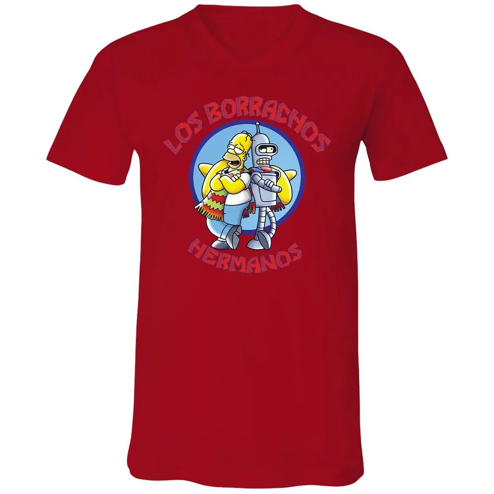 Unisex V-Neck T-Shirt - 3T54S7RJ - Red - 3