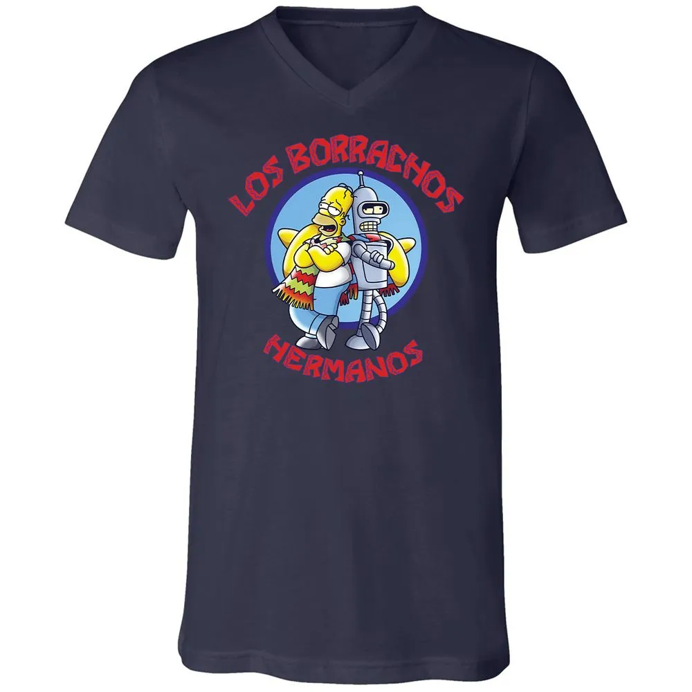 Unisex V-Neck T-Shirt - 3T54S7RJ - Navy - 2