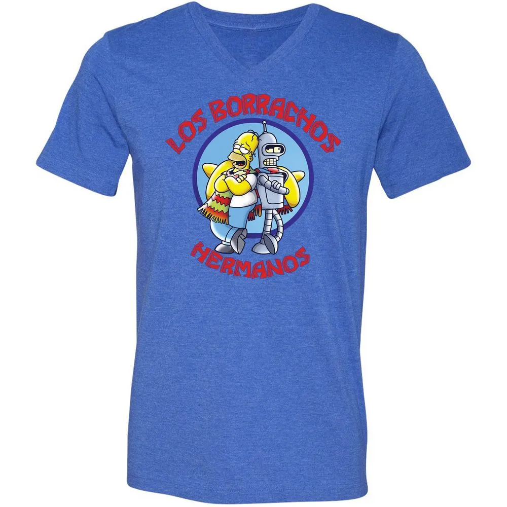 Unisex V-Neck T-Shirt - 3T54S7RJ - Heather True Royal - 14
