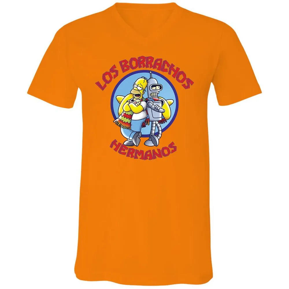 Unisex V-Neck T-Shirt - 3T54S7RJ - Orange - 11