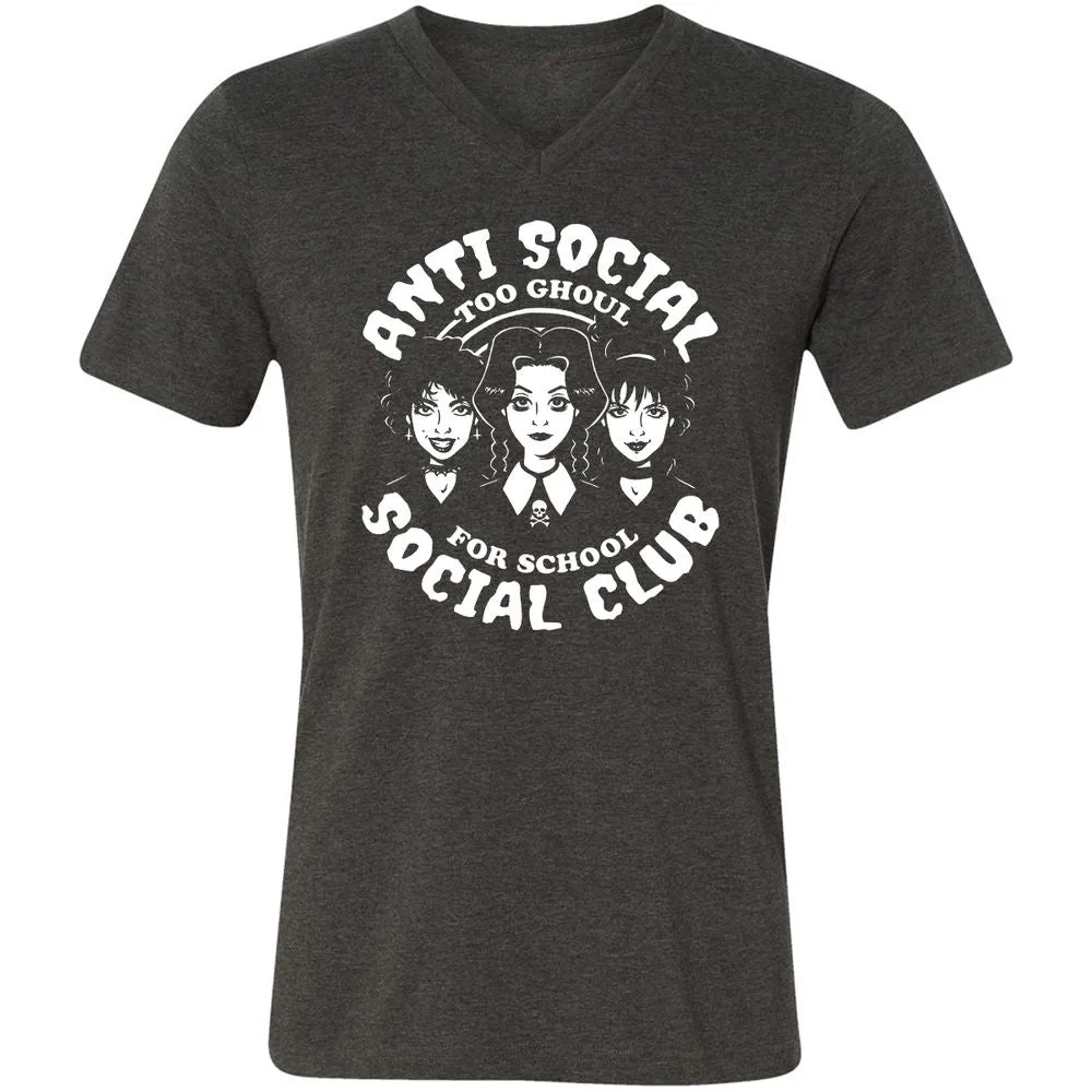 Unisex V-Neck T-Shirt - Q78NJGAG - Dark Grey Heather - 8