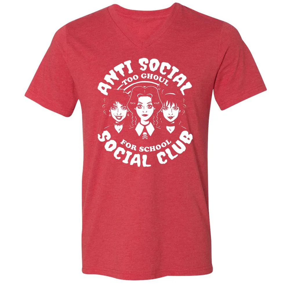 Unisex V-Neck T-Shirt - Q78NJGAG - Heather Red - 16