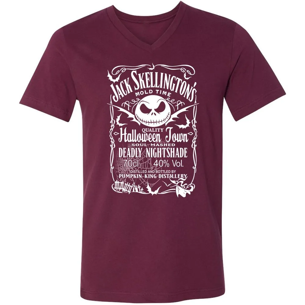 Unisex V-Neck T-Shirt - D4EQD5C7 - Maroon - 6