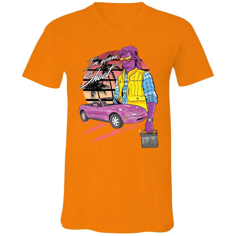Unisex V-Neck T-Shirt - RS6WQBZ5 - Orange - 11