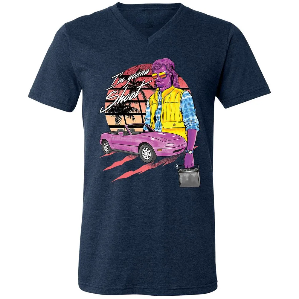 Unisex V-Neck T-Shirt - RS6WQBZ5 - Heather Navy - 15