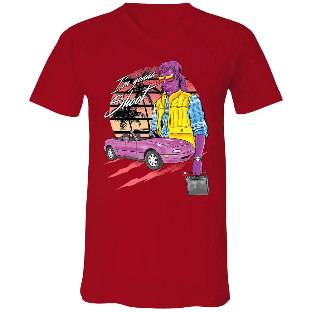 Unisex V-Neck T-Shirt - RS6WQBZ5 - Red - 3