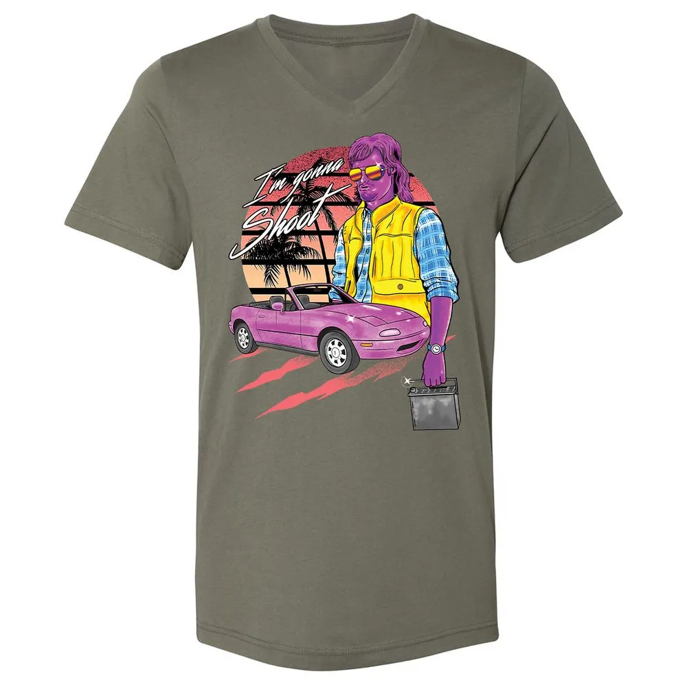 Unisex V-Neck T-Shirt - RS6WQBZ5 - Military Green - 10