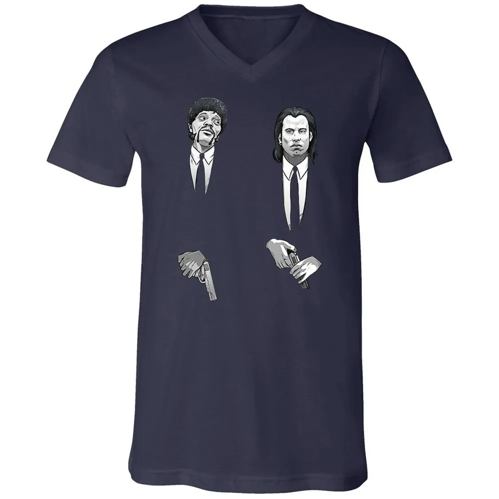 Unisex V-Neck T-Shirt - NHY2K4FV - Navy - 2