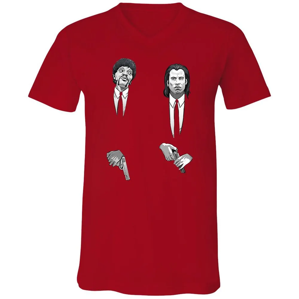 Unisex V-Neck T-Shirt - NHY2K4FV - Red - 3