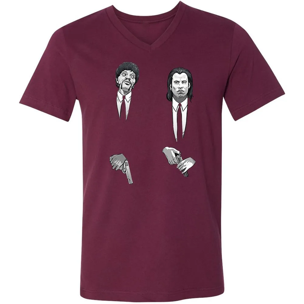 Unisex V-Neck T-Shirt - NHY2K4FV - Maroon - 6
