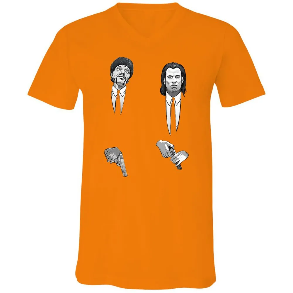 Unisex V-Neck T-Shirt - NHY2K4FV - Orange - 11