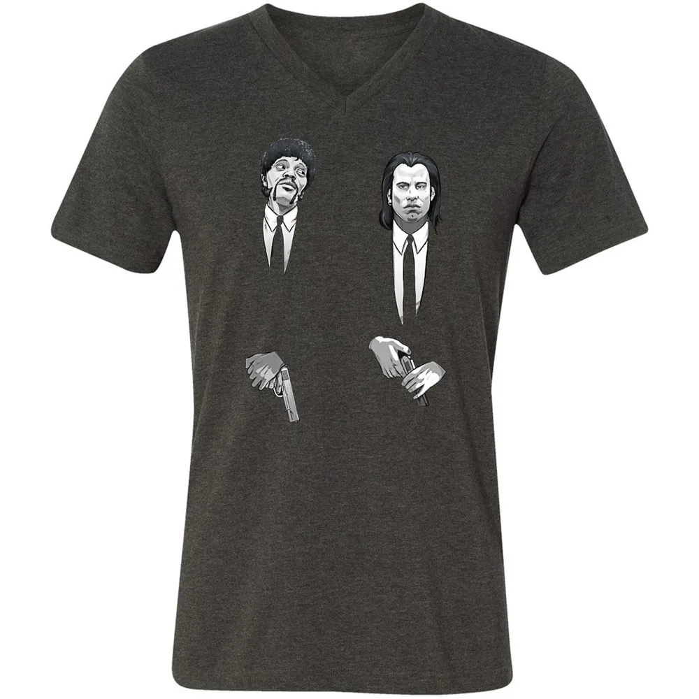 Unisex V-Neck T-Shirt - NHY2K4FV - Dark Grey Heather - 8