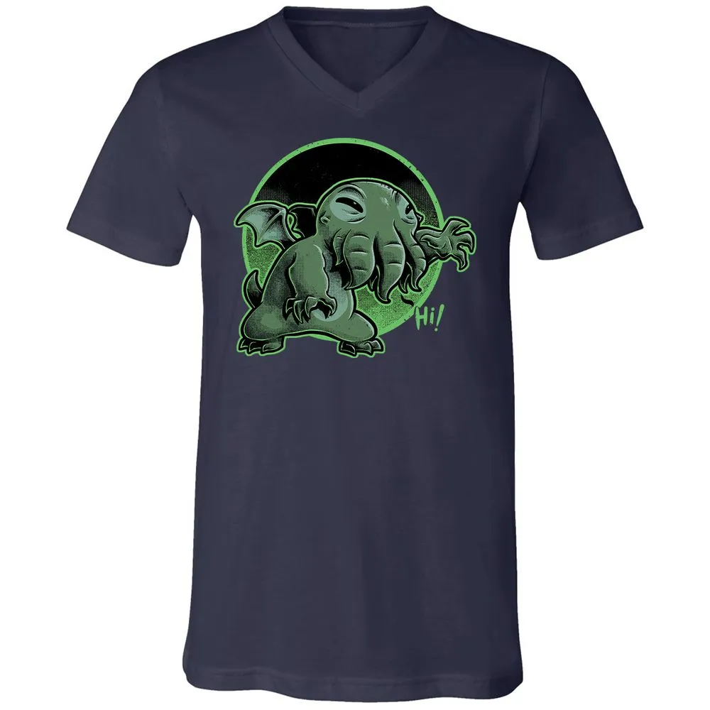 Unisex V-Neck T-Shirt - H9DCGJQM - Navy - 2