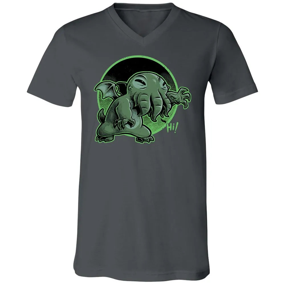 Unisex V-Neck T-Shirt - H9DCGJQM - Asphalt - 12
