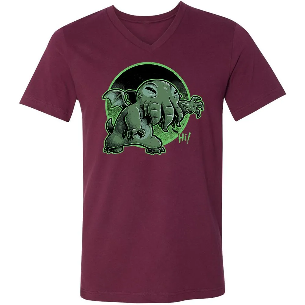 Unisex V-Neck T-Shirt - H9DCGJQM - Maroon - 6