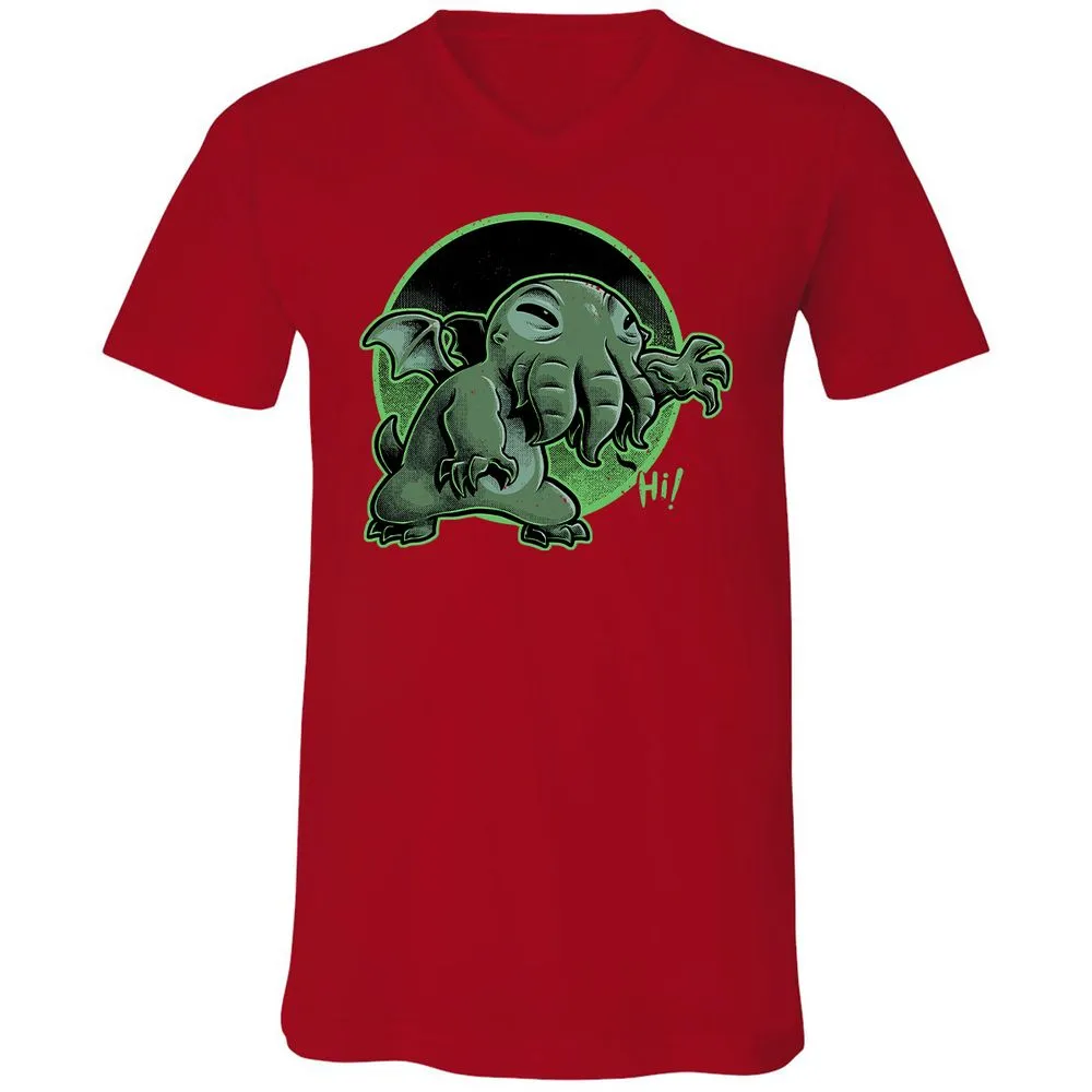 Unisex V-Neck T-Shirt - H9DCGJQM - Red - 3