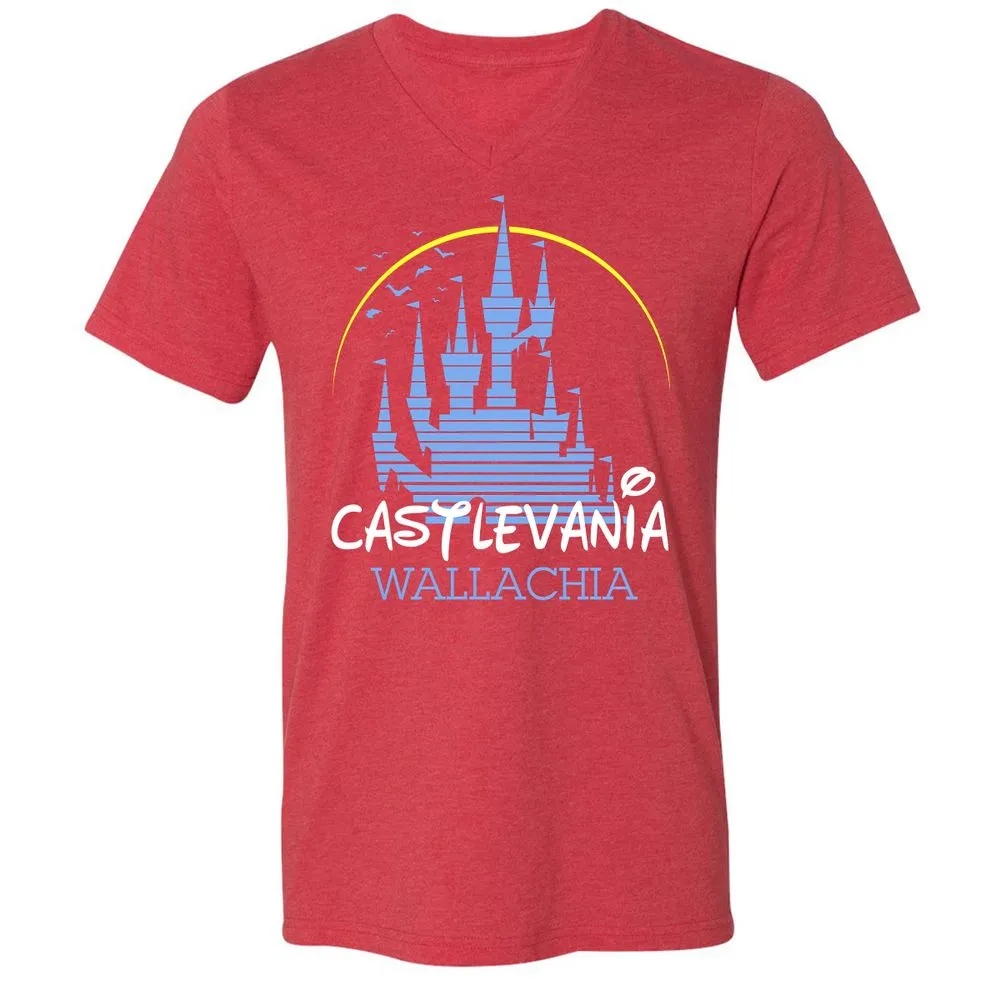 Unisex V-Neck T-Shirt - 6YBFHAHU - Heather Red - 16
