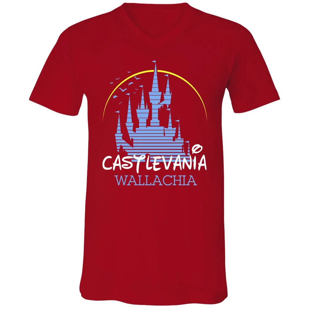 Unisex V-Neck T-Shirt - 6YBFHAHU - Red - 3