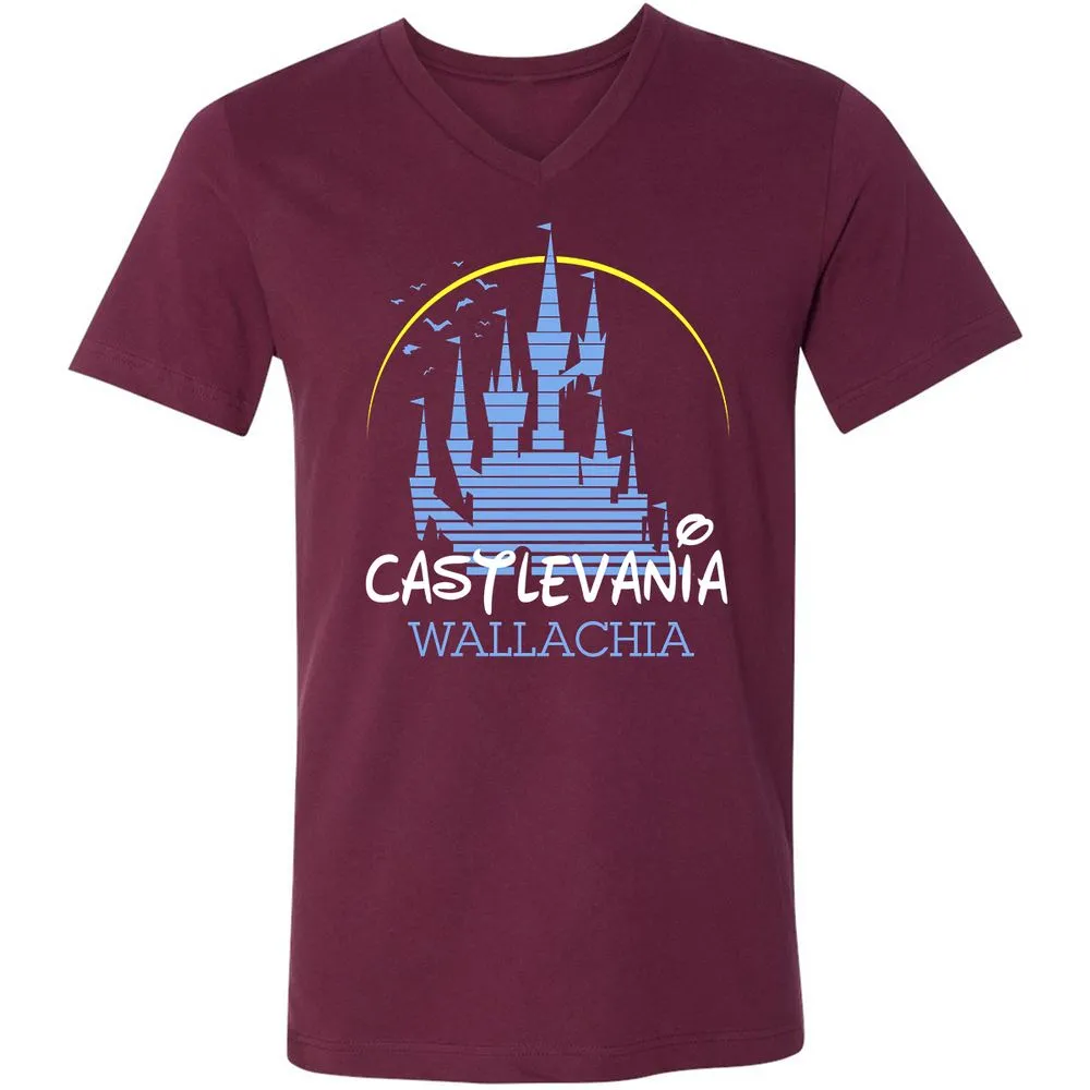Unisex V-Neck T-Shirt - 6YBFHAHU - Maroon - 6