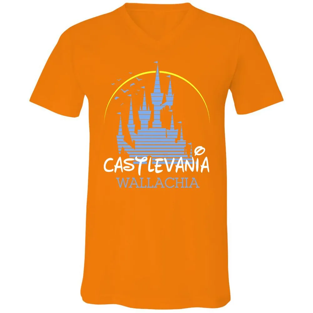 Unisex V-Neck T-Shirt - 6YBFHAHU - Orange - 11