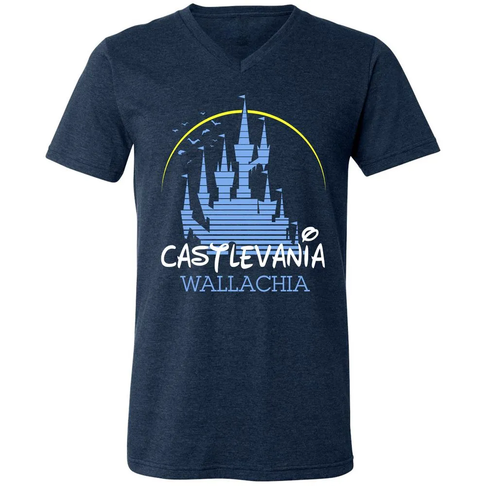 Unisex V-Neck T-Shirt - 6YBFHAHU - Heather Navy - 15