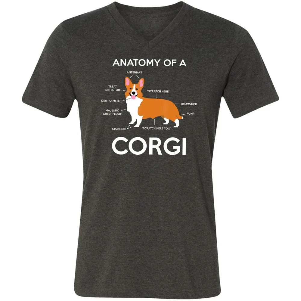 Unisex V-Neck T-Shirt - EY3G6V34 - Dark Grey Heather - 8