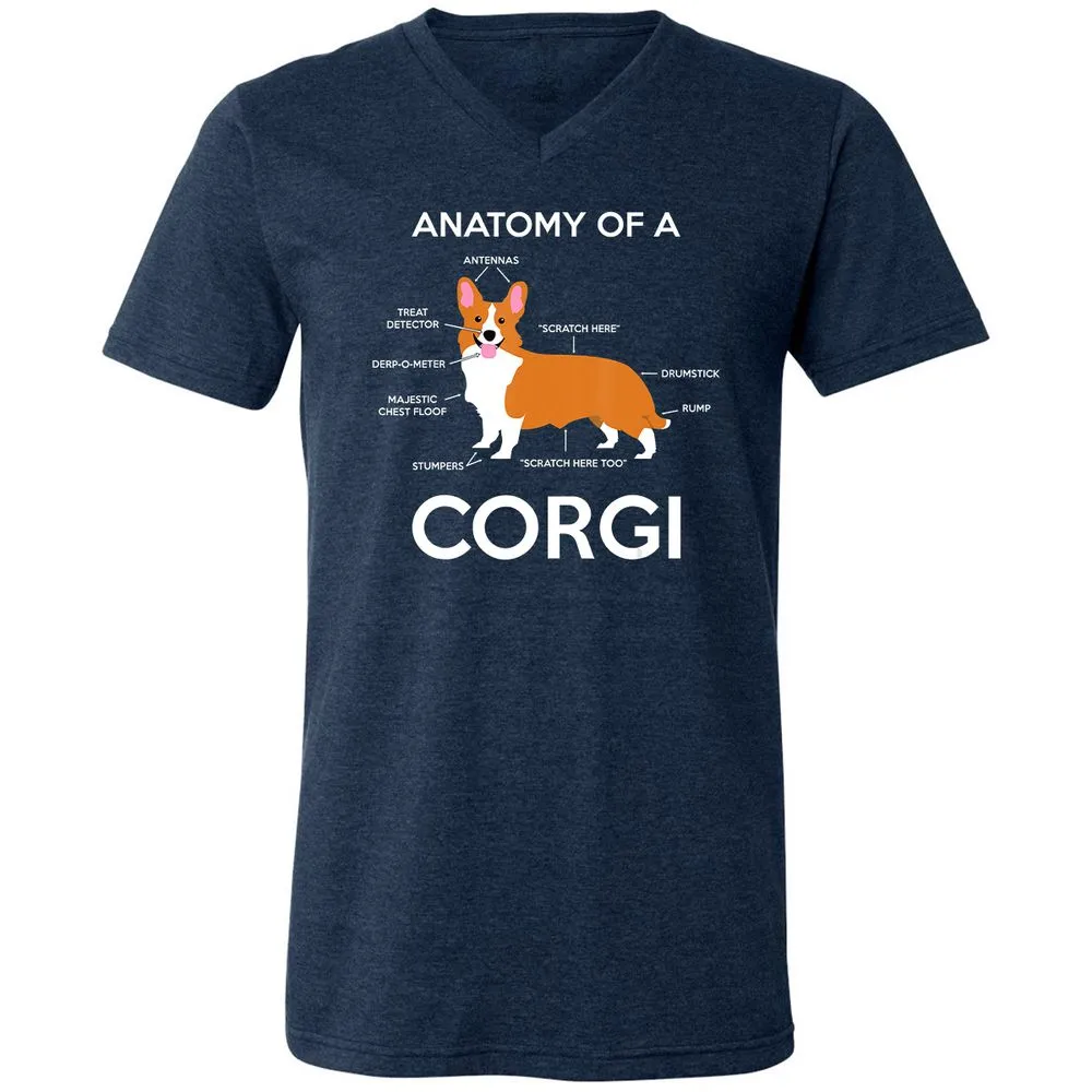Unisex V-Neck T-Shirt - EY3G6V34 - Heather Navy - 15