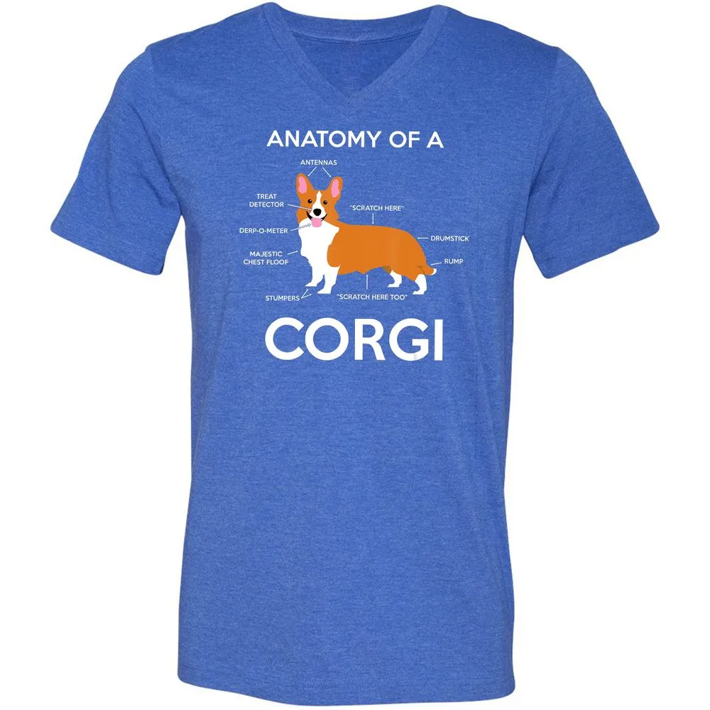 Unisex V-Neck T-Shirt - EY3G6V34 - Heather True Royal - 14
