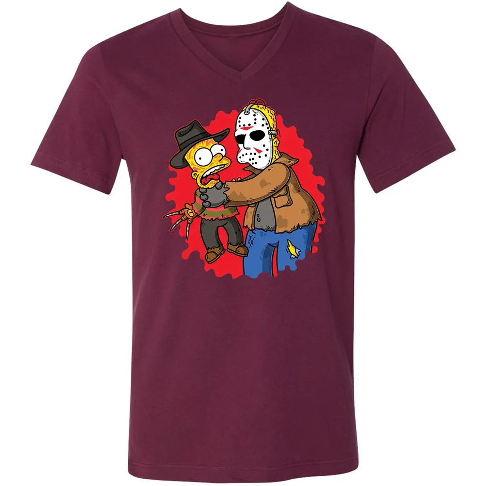 Unisex V-Neck T-Shirt - HCZ94N56 - Maroon - 6