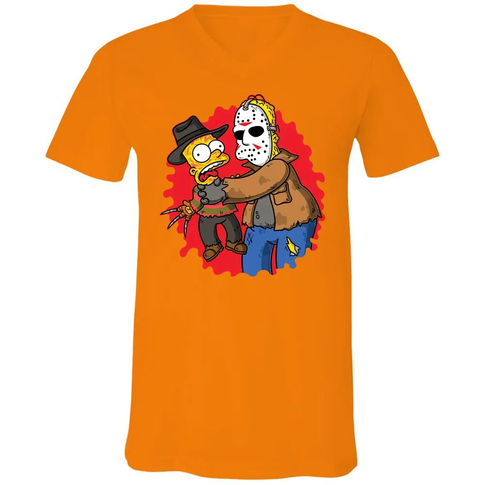 Unisex V-Neck T-Shirt - HCZ94N56 - Orange - 11