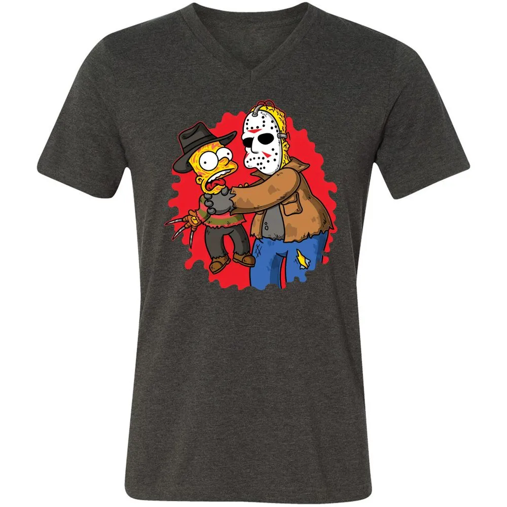 Unisex V-Neck T-Shirt - HCZ94N56 - Dark Grey Heather - 8