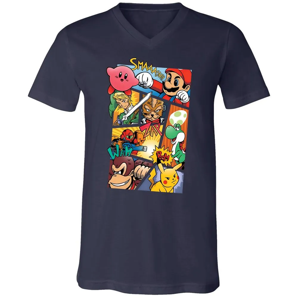Unisex V-Neck T-Shirt - 29HE1BTW - Navy - 2