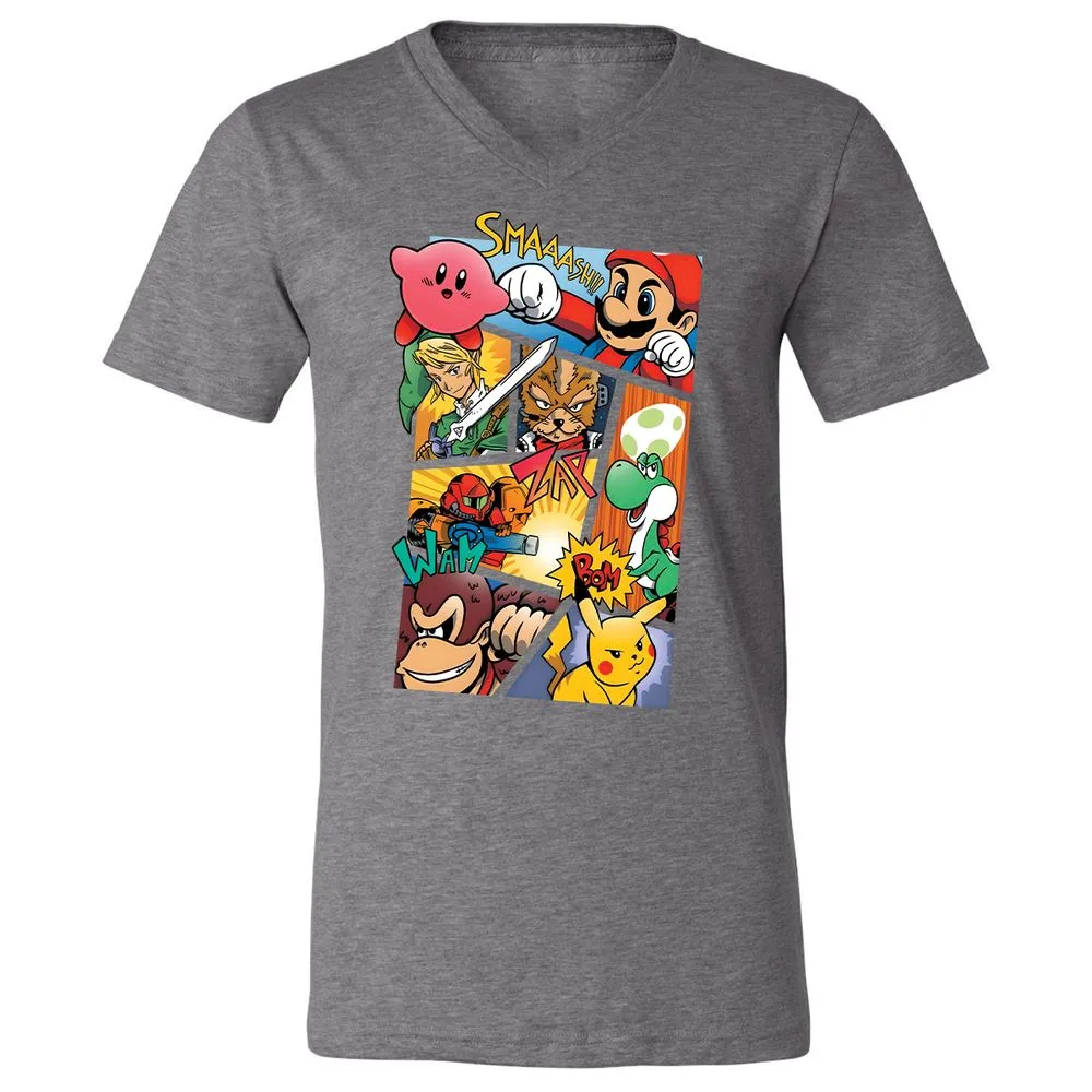 Unisex V-Neck T-Shirt - 29HE1BTW - Deep Heather - 13