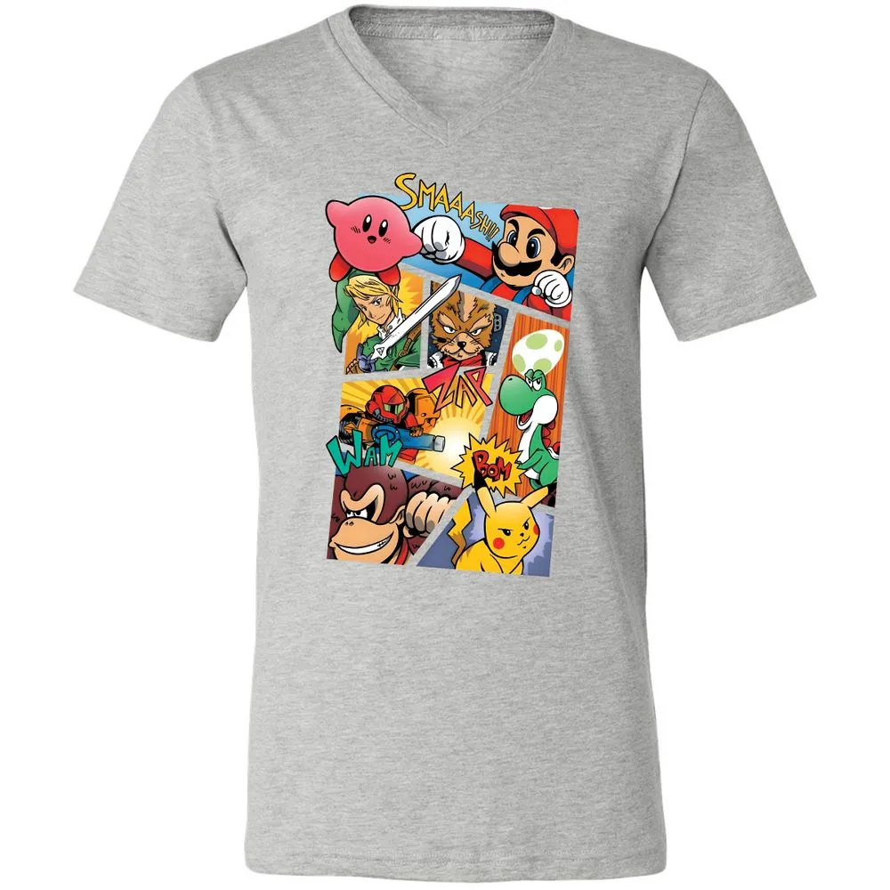 Unisex V-Neck T-Shirt - 29HE1BTW - Athletic Heather - 7