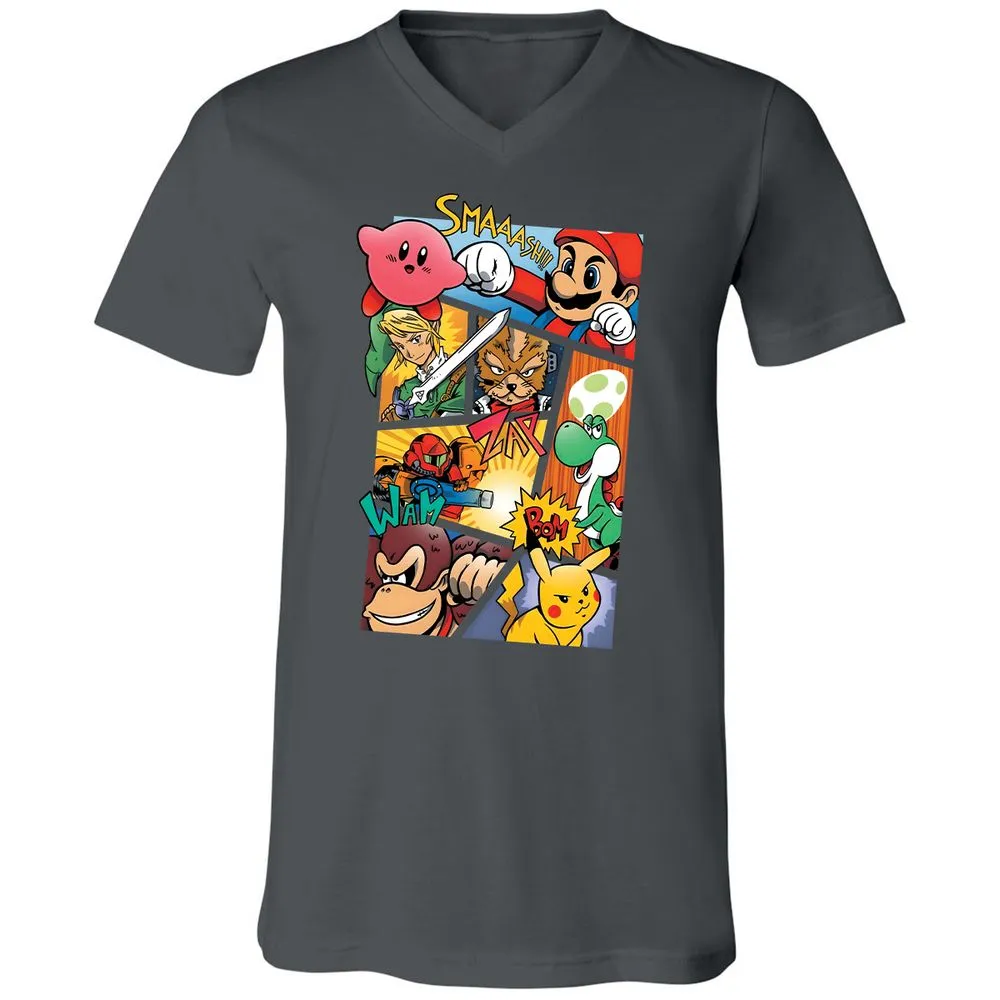 Unisex V-Neck T-Shirt - 29HE1BTW - Asphalt - 12
