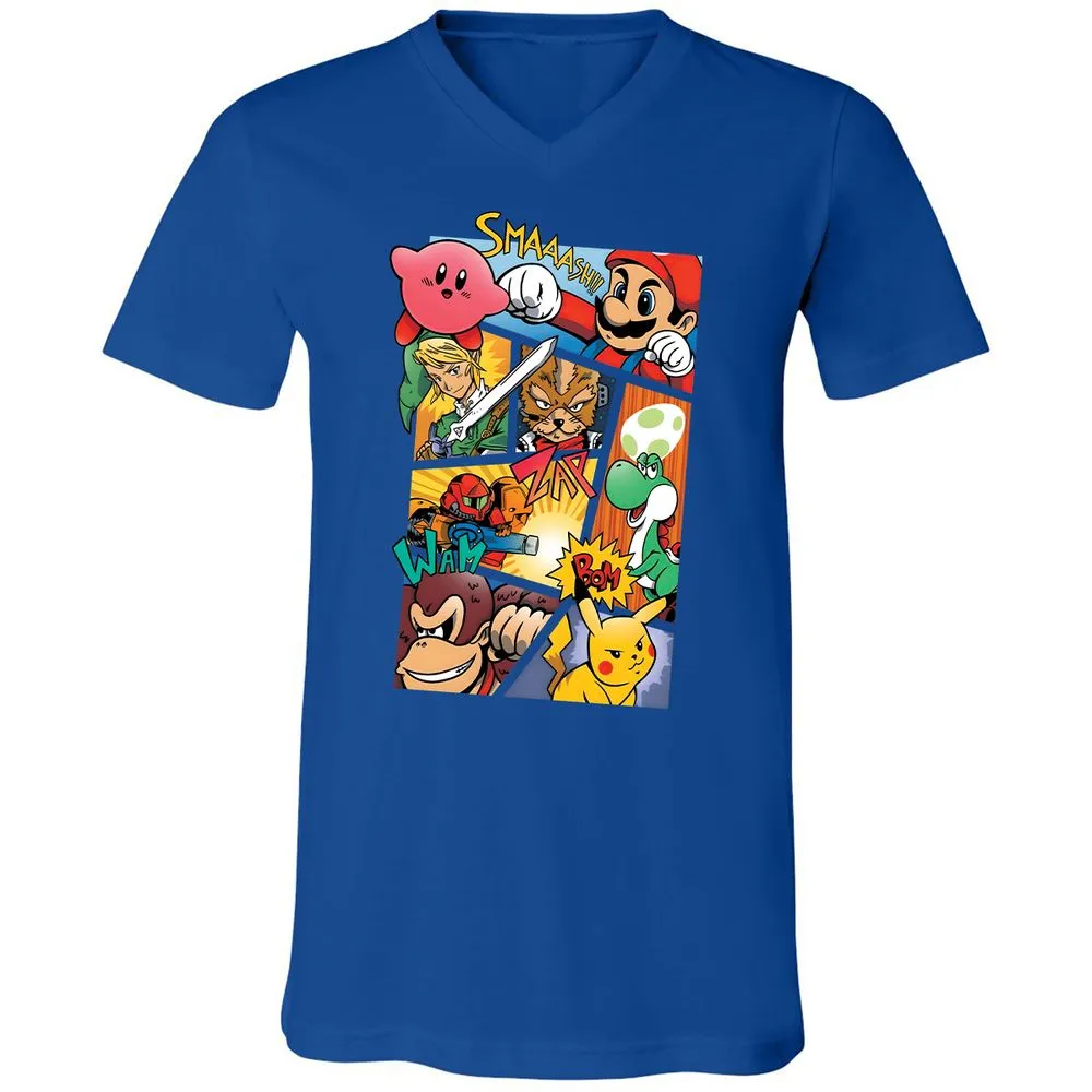 Unisex V-Neck T-Shirt - 29HE1BTW - True Royal - 4