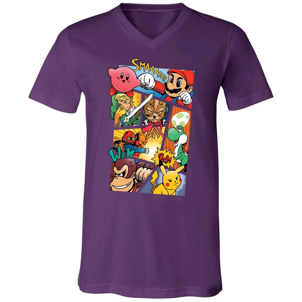 Unisex V-Neck T-Shirt - 29HE1BTW - Team Purple - 9