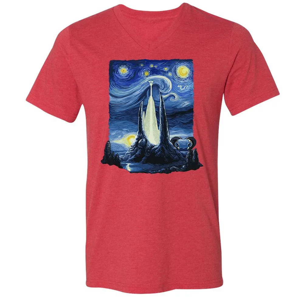 Unisex V-Neck T-Shirt - 5C6JR9D2 - Heather Red - 16