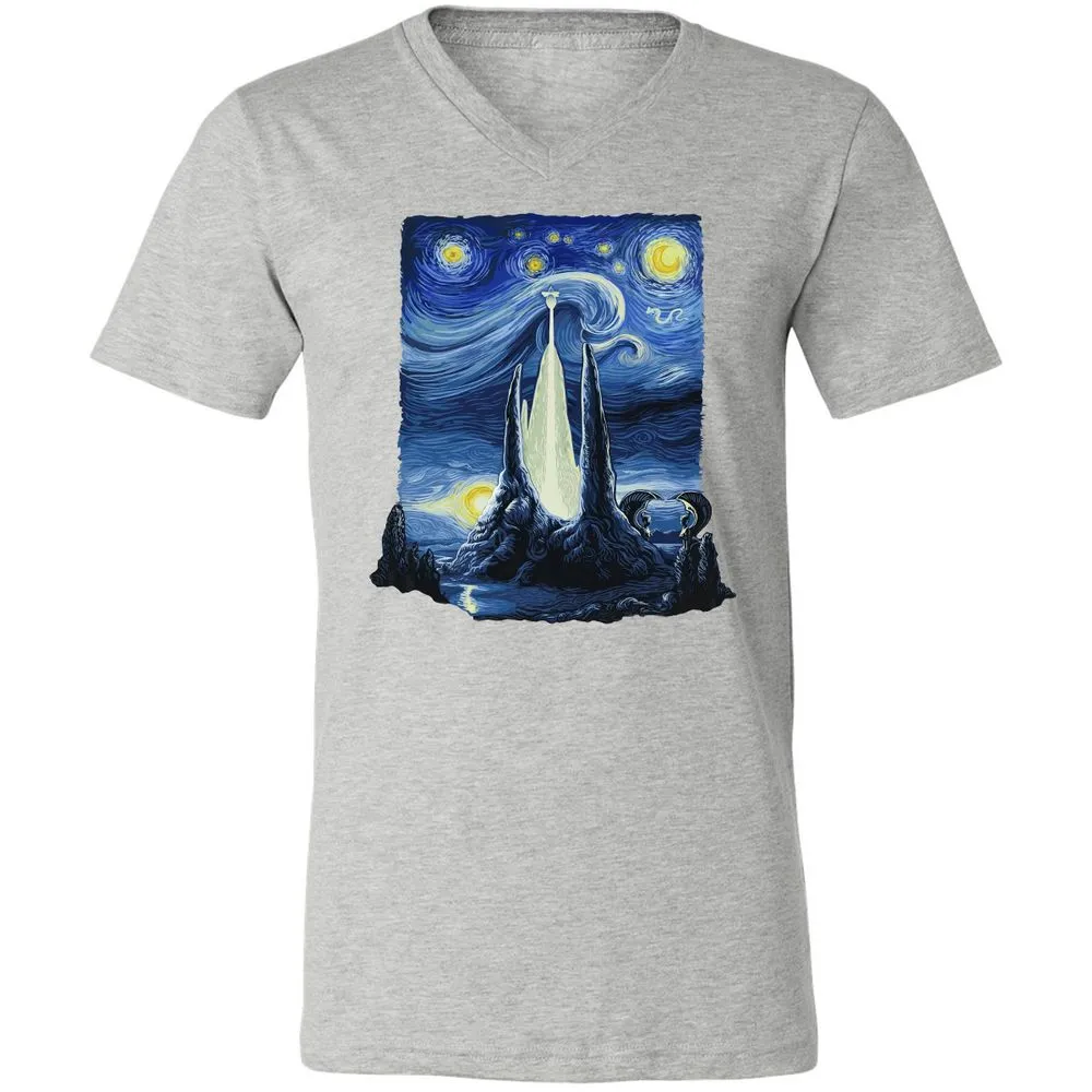 Unisex V-Neck T-Shirt - 5C6JR9D2 - Athletic Heather - 7