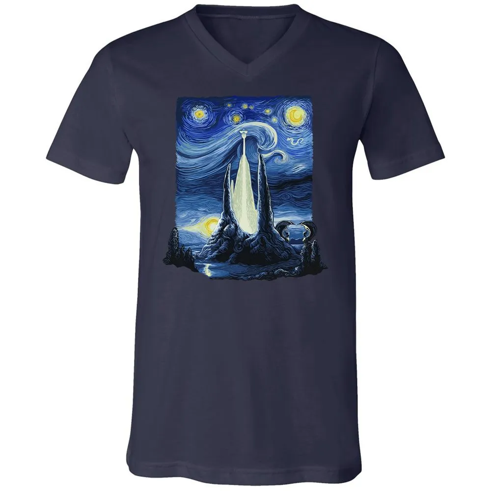 Unisex V-Neck T-Shirt - 5C6JR9D2 - Navy - 2